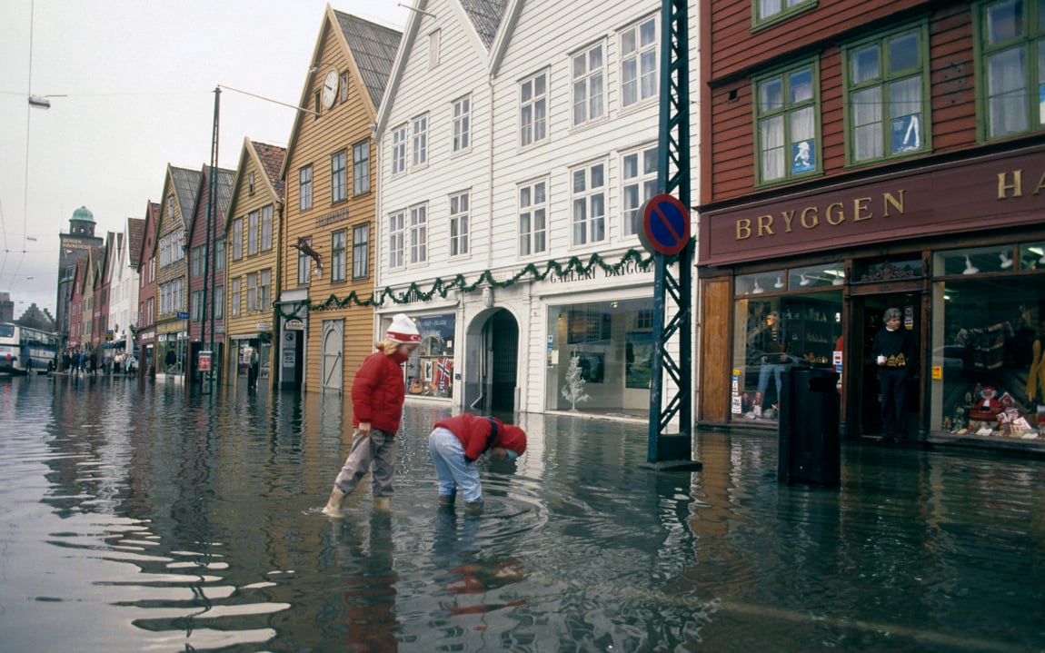 Flaum på Bryggen i Bergen.